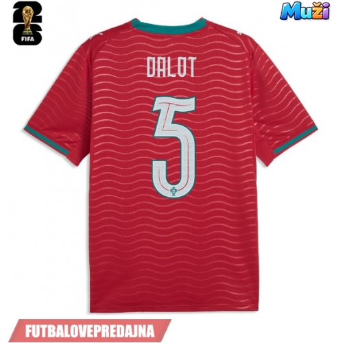 Lacne Muži Futbalové dres Portugalsko Diogo Dalot #5 MS 2026 Krátky Rukáv - Domáci